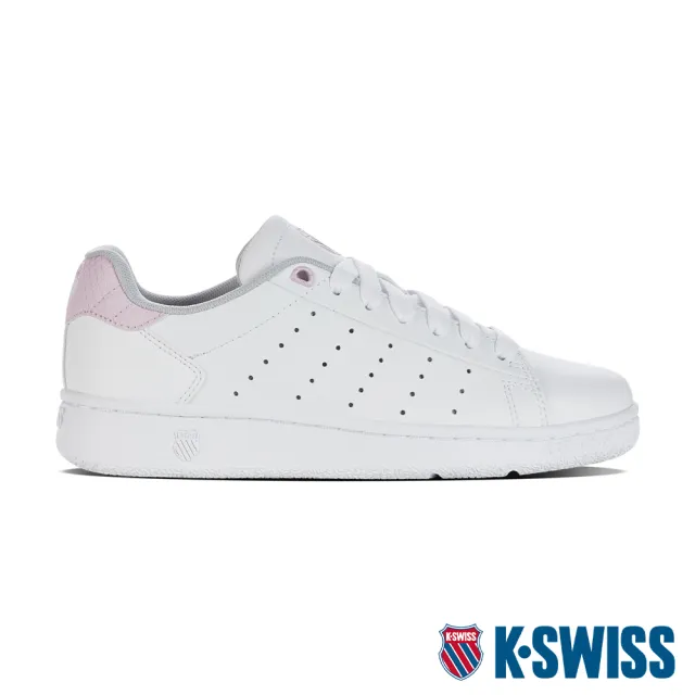 【K-SWISS】時尚運動鞋 Classic PF-女-白/紫粉/灰(小白鞋 98505-964)
