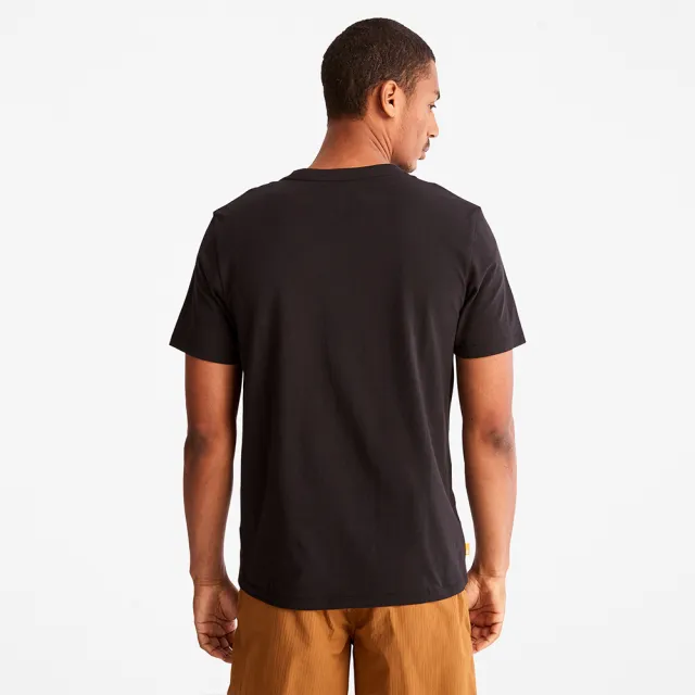 【Timberland】男款黑色 Logo 休閒T恤(A6DKU001)