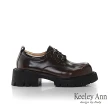 【Keeley Ann】復古綁帶鋸齒厚底樂福鞋(咖啡色375617170-Ann系列)