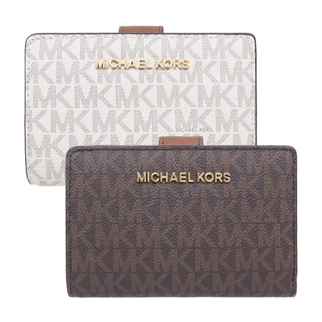 Michael KorsMichael Kors Jet set系列mk滿版logo防刮皮革中夾(35F8GTVF2B)