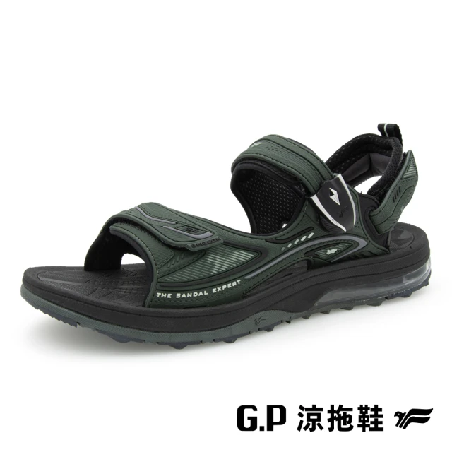 G.PG.P 男款超緩震氣墊磁扣兩用涼拖鞋G9576M-軍綠色(SIZE:39-44 共二色)