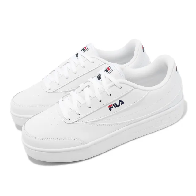 【FILA】休閒鞋 Court Lux 男鞋 女鞋 小白鞋 情侶鞋 厚底 增高 皮革 斐樂 單一價(4C304X123)