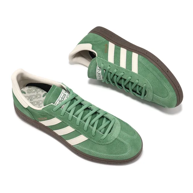 【adidas 愛迪達】休閒鞋 Handball Spezial 男鞋 女鞋 綠 米白 復古 麂皮 三葉草 愛迪達(IG6192)