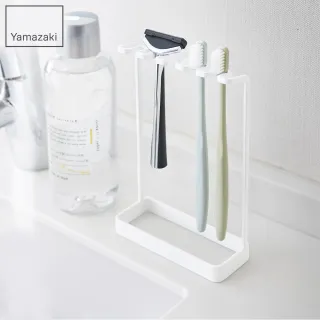 【YAMAZAKI】tower極簡立式牙刷架-白(衛浴收納架/牙刷架/牙刷杯架) 