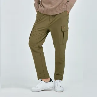 【GFoneone】男女款防潑彈性耐磨束口工裝褲褲-軍綠(男長褲 耐磨 束口褲 登山  露營)