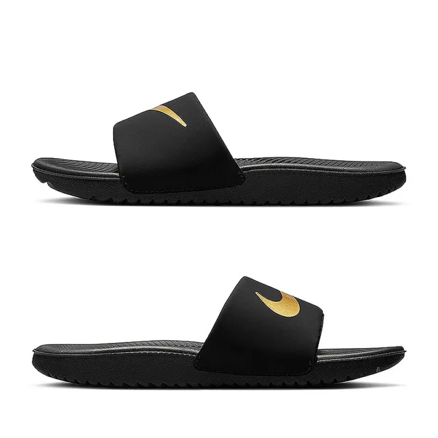 【NIKE 耐吉】KAWA SLIDE GS/PS 黑金 拖鞋 女鞋 休閒 運動(819352-003)