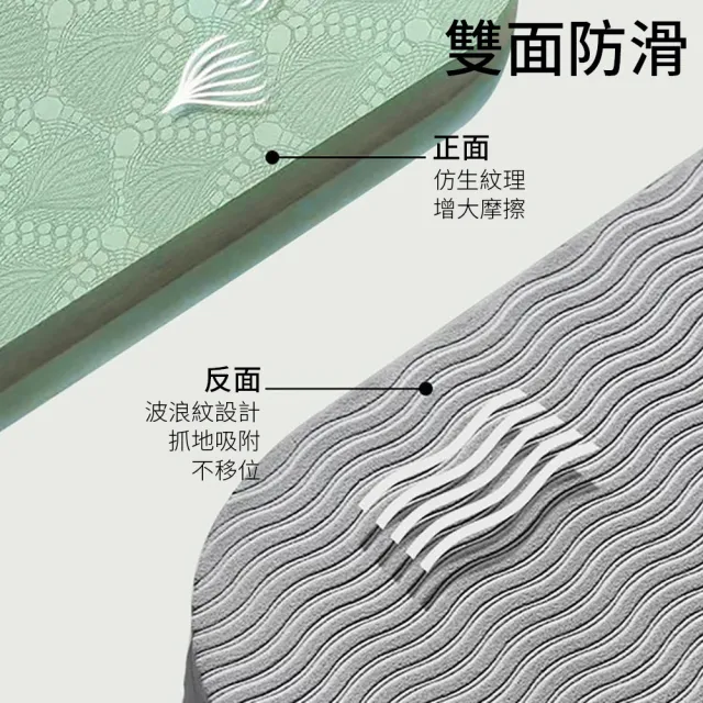 【灰熊厲害】TPE淨版加厚8mm折疊抗菌抑菌瑜珈墊-附收納袋(瑜伽墊 雙面防滑 台灣SGS認證官方正品)