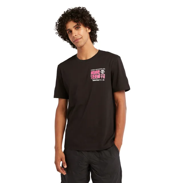 【Timberland】男款黑色短袖T恤(A6RH9001)