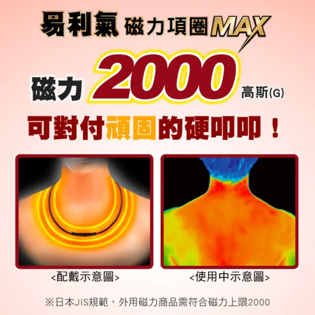 【易利氣】磁力項圈MAX禮盒(60公分)