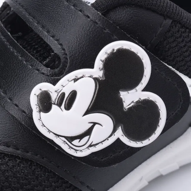 【Disney 迪士尼】14-18cm 米奇寬魔鬼氈休閒鞋 黑 中小童鞋