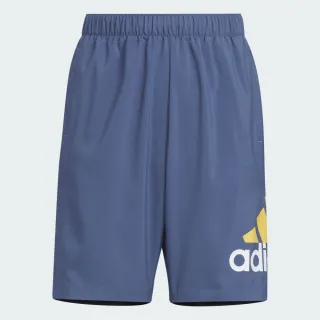 【adidas 愛迪達】短褲 大童 男童 女童 運動褲 U BL2 WV SHORTS 藍 IS5189