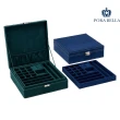【Porabella】新款雙層復古翡翠綠收納盒 絨布收納盒 可上鎖飾品收納盒