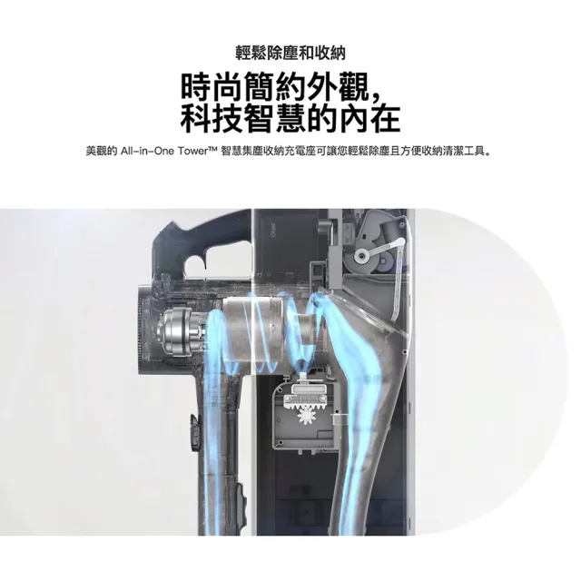 【LG 樂金】CordZero A9 TS 蒸氣系列自動集塵濕拖無線吸塵器A9T-STEAMW(雪霧白)