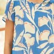 【Diffa】藍白銀杏花短袖上衣-女