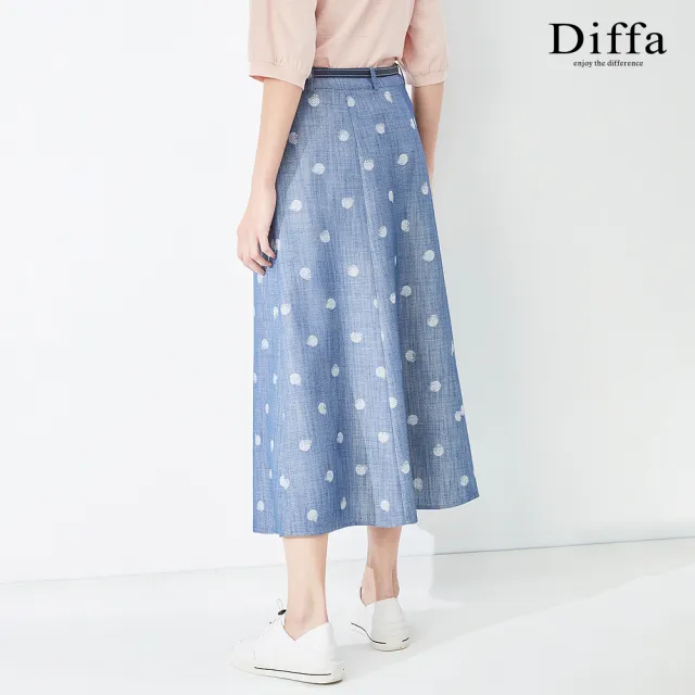 【Diffa】時尚美型波點長寬裙-女