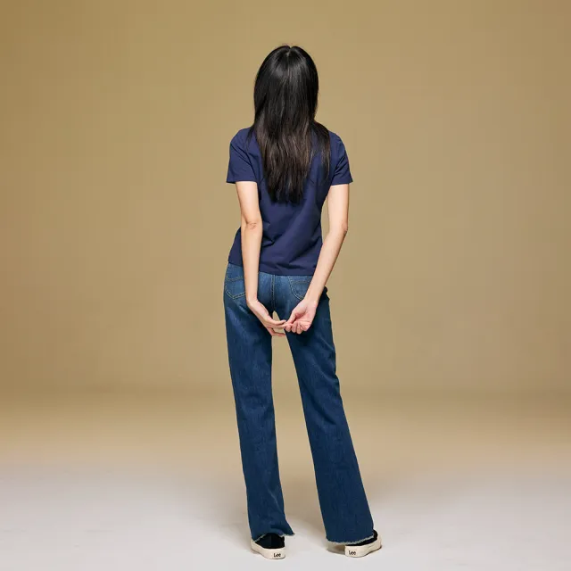 【Lee】女裝 牛仔褲 / 427 高腰標準 喇叭靴型 中深藍洗水(LB417046687)