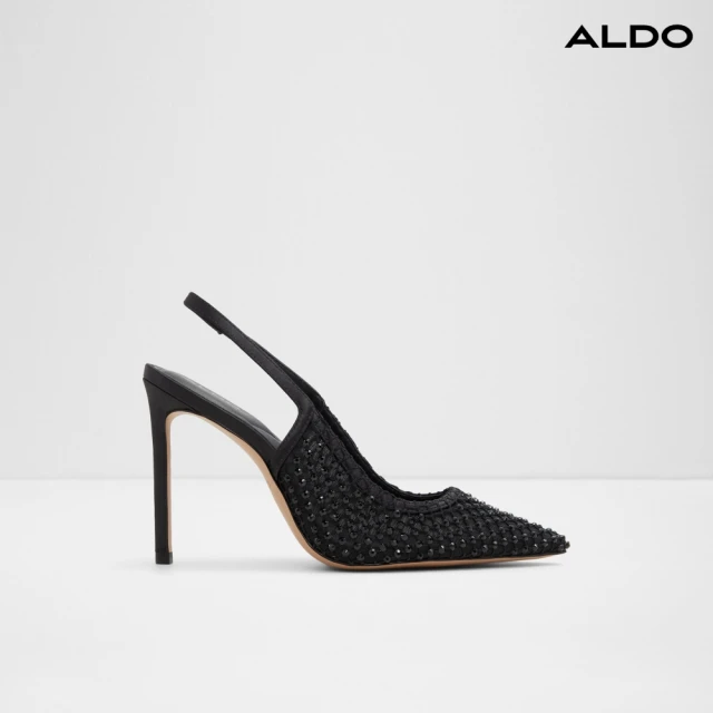 ALDOALDO MARCIANA-耀眼水晶尖頭涼跟鞋-女鞋(黑色)