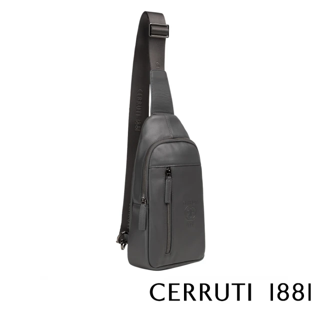 Cerruti 1881Cerruti 1881 限量2折 頂級義大利小牛皮斜肩包 全新專櫃展示品(灰色 CEBO05150M)