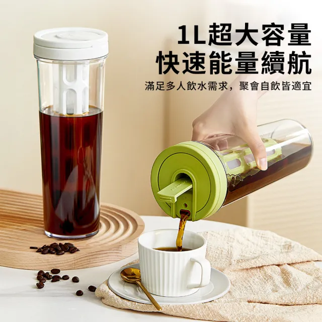 【QLZHS】618限定 冷萃咖啡壺 1L大容量 冷泡咖啡壺 帶濾網 冷水壺 隨行水瓶 環保杯
