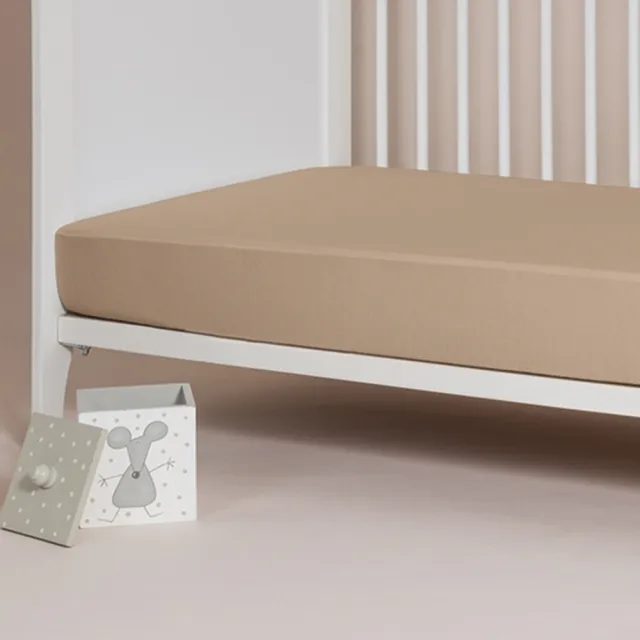 【西班牙Velfont】有機棉 2合1防水保潔床包 嬰兒床(60X120公分 - 全年適用)