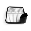 【UMBRA】Sinkin餐具收納筒+碗盤瀝水架 墨黑35.6cm(餐具杯盤墊 隔水墊 流理臺墊)