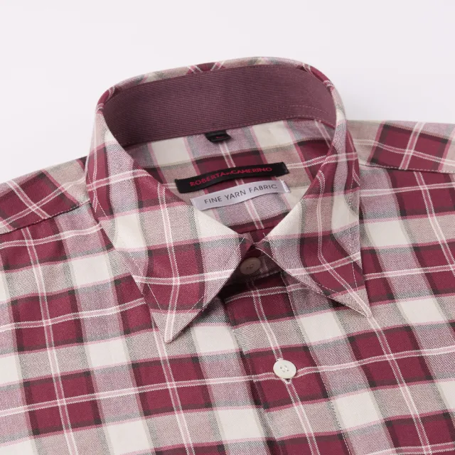 【ROBERTA 諾貝達】男裝 紅格紋純綿休閒襯衫(奧地利素材 台灣製)