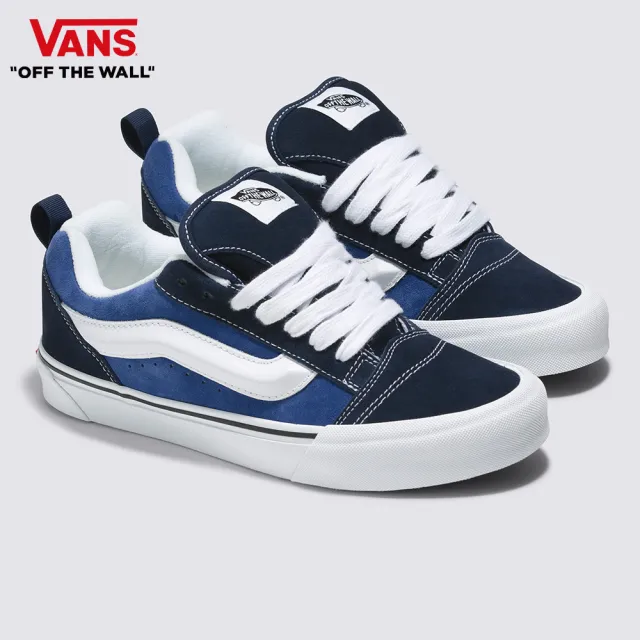 【VANS 官方旗艦】Knu Skool 男女款海軍藍色麵包滑板鞋/休閒鞋