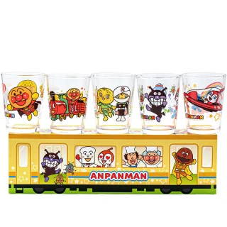 【ANPANMAN 麵包超人】玻璃水杯 兒童水杯 玻璃杯 日本水杯(5入禮盒組)