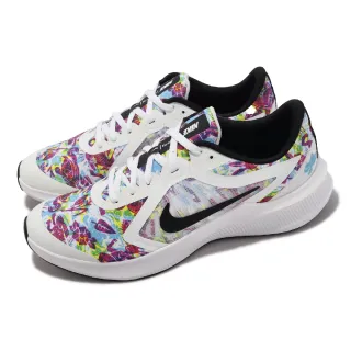 【NIKE 耐吉】慢跑鞋 Downshifter 10 Fable GS 大童鞋 女鞋 白 花卉 運動鞋(CT5256-100)