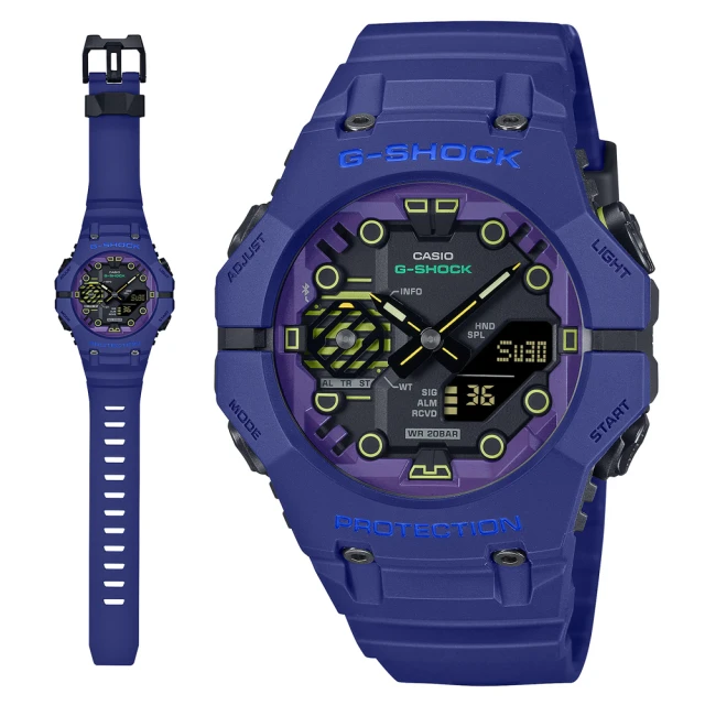 【CASIO 卡西歐】G-SHOCK 藍牙 碳纖維核心防護 機械戰甲/46mm/科技藍(GA-B001CBR-2A)