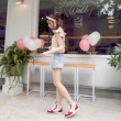【Ann’S】HELLO KITTY X Ann’S毛茸茸不對稱彩色刺繡內增高拼接球鞋(紅)