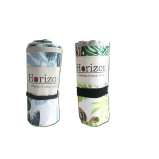 【Horizon 天際線】100x146cm登山便攜防潮野餐墊(雨林綠意/椰風藍調)