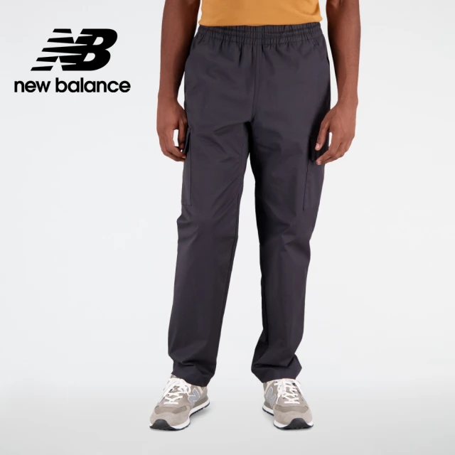 NEW BALANCE NB 大口袋鬆緊工裝長褲_男性_黑灰色_MP31526BK(美版 版型偏大)