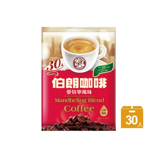 【伯朗咖啡】二合一曼特寧風味無糖10.5gX30入/袋
