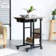 【AMOS 亞摩斯】輕工業復古風多功能收納沙發懶人桌(邊桌 筆電桌 懶人桌)
