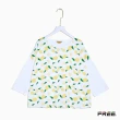 【FREE】有機棉檸檬印花雙層細捲V領上衣(本白)