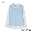 【Alishia】寬鬆假兩件式文青時尚格紋襯衫 M-XL(現+預  藍色)