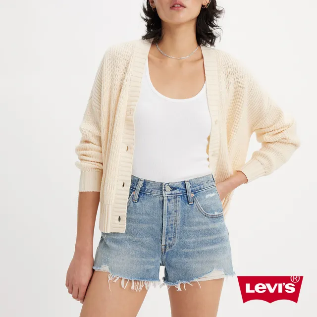 【LEVIS 官方旗艦】女款501OG破壞牛仔短褲 熱賣單品 56327-0390