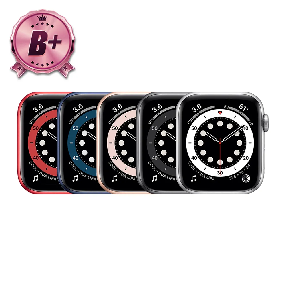 【Apple】B+ 級福利品 Apple Watch S6 GPS 44mm 鋁金屬錶殼(副廠配件/錶帶顏色隨機)