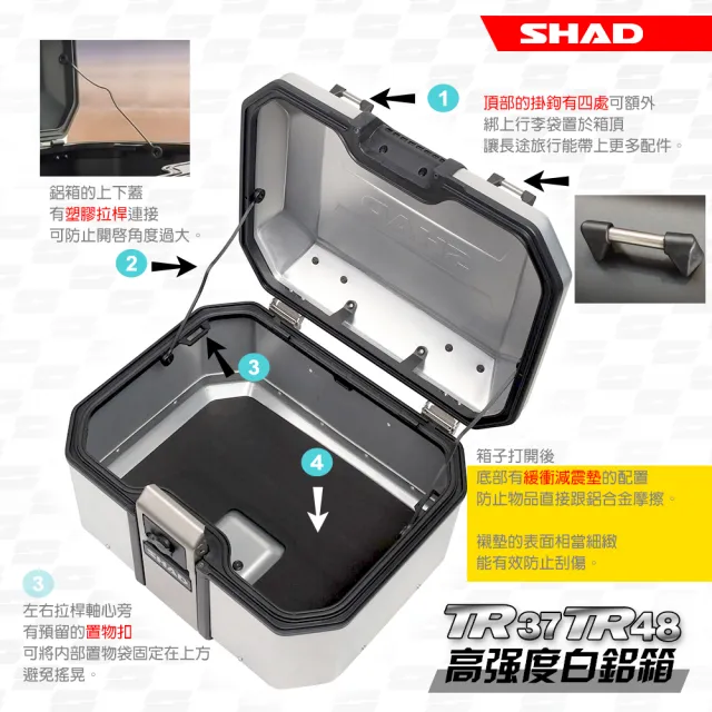 【SHAD】機車用 可攜快拆行旅-強化鋁箱(原廠公司貨 TR48-不含底座)