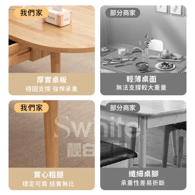 【靚白家居】全實木 膠囊茶几 120cm 雙抽屜 S387(咖啡桌 客廳桌 大茶几  成長書桌 日式和室桌)