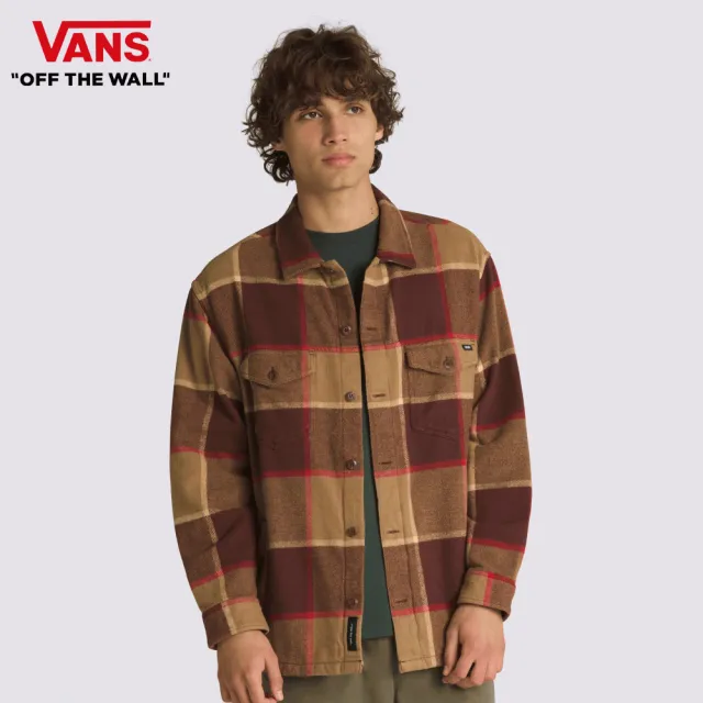 【VANS 官方旗艦】Norbeck 男款卡其色格紋長袖法蘭絨襯衫