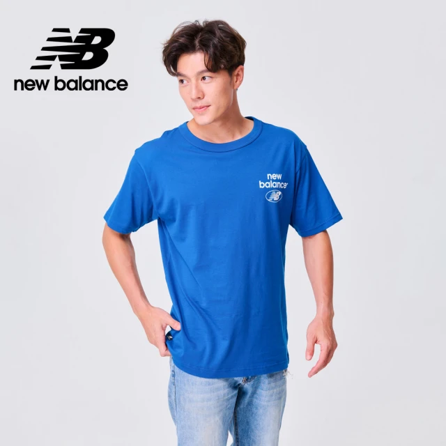 NEW BALANCE NB 簡約LOGO棉質短袖上衣_男裝_藍色_AMT31518ATE(亞版 版型正常)