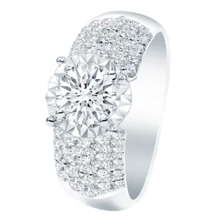 【King Star】GIA 一克拉 Dcolor 18K金 鑽石戒指 綺麗款(3 克拉視覺效果)