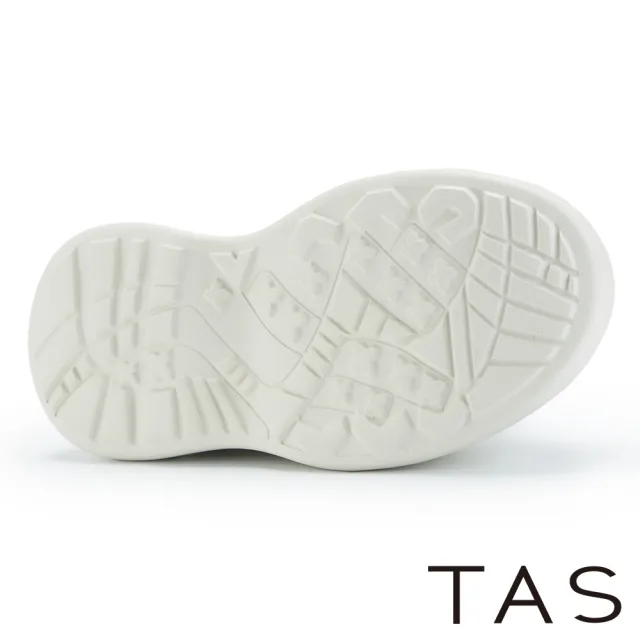 【TAS】幾何鑽釦真皮厚底休閒鞋(淺棕)