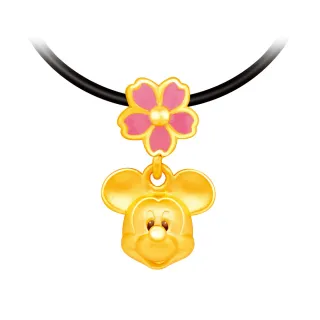 【Disney 迪士尼】黃金墜-花朵米奇(0.65錢±0.10錢)