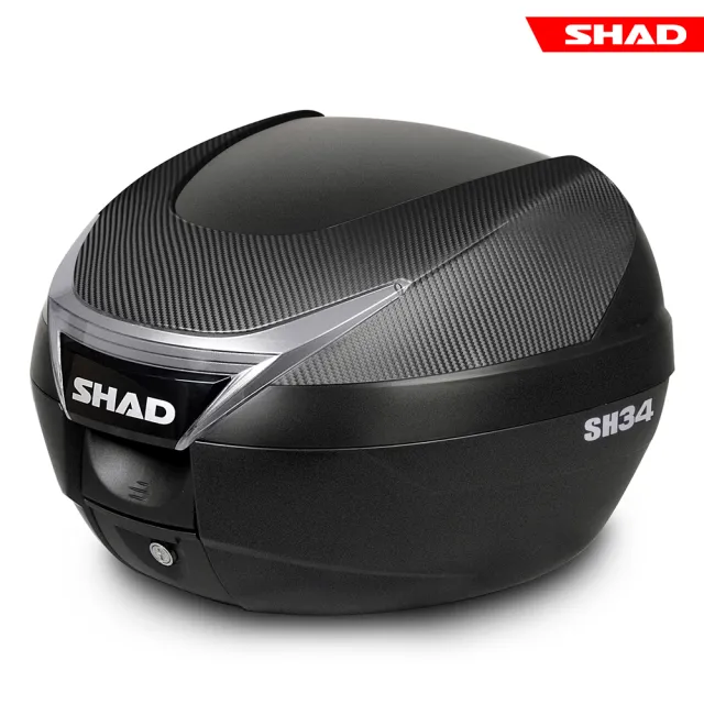 【SHAD】機車用 可攜式-快拆後座行旅箱-類卡夢上蓋(原廠公司貨 SH34-43x31x42cm)