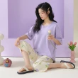 【藍尼居家】★帶胸墊短袖七分褲家居套裝(女睡衣/家居服/Bra Top/兩件式套裝)