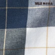 【MUJI 無印良品】柔舒水洗棉枕套/43/深藍格紋