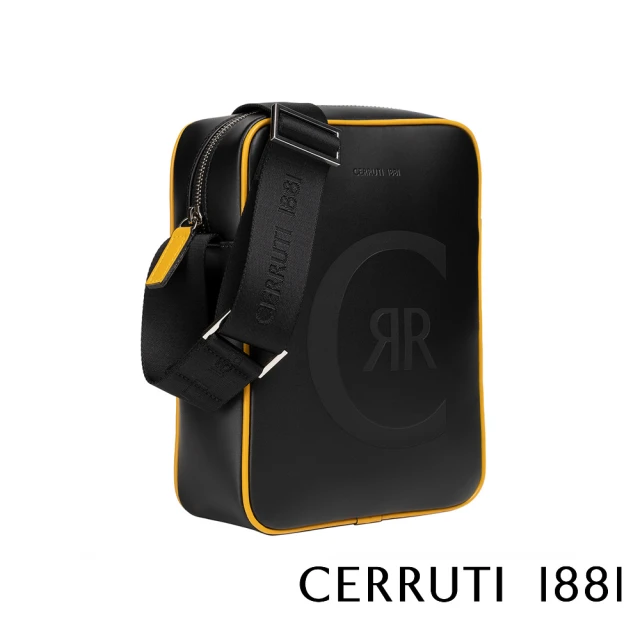 Cerruti 1881 義大利頂級小牛皮肩背包斜背包(黑色